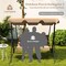 Outdoor 3 Seat Patio Swing with Cushioned Seat and UV Resistant Canopy